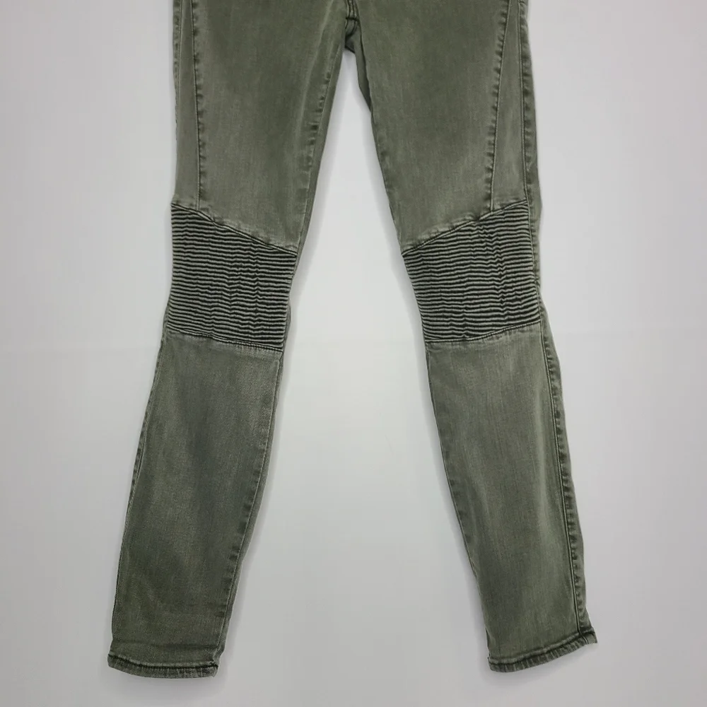 Pistola Audrey Pants Moto Detail Skinny Knit Olive Green Size 26 - Picture 3 of 10